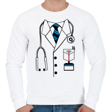PRINTFASHION orvos egyenruha - Férfi pulóver - Fehér férfi pulóver, kardigán