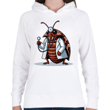 PRINTFASHION Orvos - Női kapucnis pulóver - Fehér női pulóver, kardigán