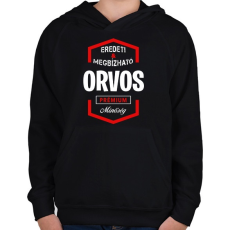 PRINTFASHION Orvos prémium minőség - Gyerek kapucnis pulóver - Fekete