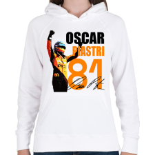 PRINTFASHION Oscar Piastri - Női kapucnis pulóver - Fehér női pulóver, kardigán