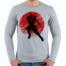 PRINTFASHION Ősi szamuráj - Férfi hosszú ujjú póló - Sport szürke