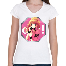 PRINTFASHION OSU! ikon logó - Női V-nyakú póló - Fehér női póló