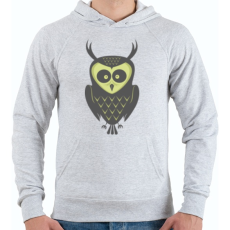 PRINTFASHION Őszi bagoly - Férfi kapucnis pulóver - Sport szürke
