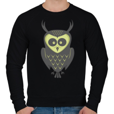 PRINTFASHION Őszi bagoly - Férfi pulóver - Fekete férfi pulóver, kardigán