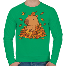 PRINTFASHION Őszi kapibara - Férfi pulóver - Zöld férfi pulóver, kardigán