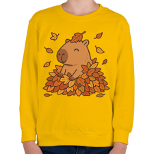 PRINTFASHION Őszi kapibara - Gyerek pulóver - Sárga gyerek pulóver, kardigán