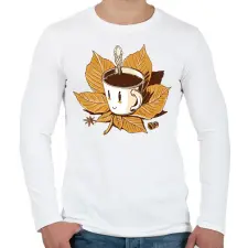 PRINTFASHION Őszi kávé - Férfi hosszú ujjú póló - Fehér férfi póló