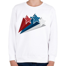 PRINTFASHION ötágú csillagok - Gyerek pulóver - Fehér gyerek pulóver, kardigán
