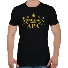 PRINTFASHION ötcsillagos apa - Férfi póló - Fekete