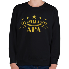 PRINTFASHION ötcsillagos apa - Gyerek pulóver - Fekete