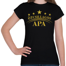 PRINTFASHION ötcsillagos apa - Női póló - Fekete női póló