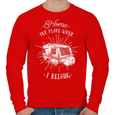 PRINTFASHION Otthon bárhol lehet - Férfi pulóver - Piros