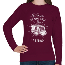 PRINTFASHION Otthon bárhol lehet - Női pulóver - Bordó női pulóver, kardigán