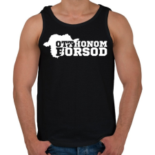 PRINTFASHION Otthonom Borsod (fehér) - Férfi atléta - Fekete atléta, trikó