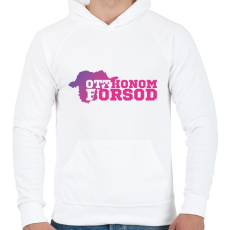 PRINTFASHION Otthonom Borsod - Férfi kapucnis pulóver - Fehér