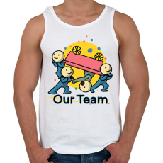 PRINTFASHION our team csapatpóló - Férfi atléta - Fehér