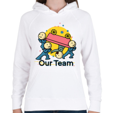 PRINTFASHION our team csapatpóló - Női kapucnis pulóver - Fehér