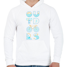 PRINTFASHION Outdoors - Férfi kapucnis pulóver - Fehér
