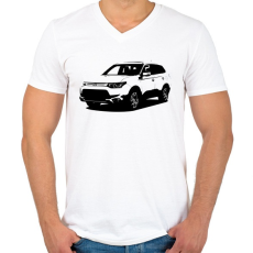 PRINTFASHION Outlander III - Férfi V-nyakú póló - Fehér