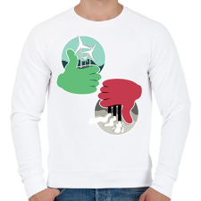 PRINTFASHION Óvd a természetet!  - Férfi pulóver - Fehér férfi pulóver, kardigán