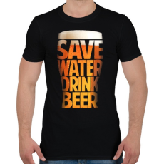 PRINTFASHION Óvd a vizet, igyál sört - Férfi póló - Fekete