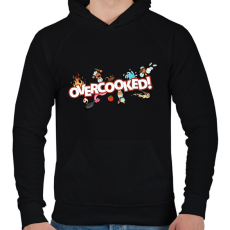 PRINTFASHION Overcooked - Férfi kapucnis pulóver - Fekete