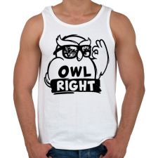 PRINTFASHION Owl right - Férfi atléta - Fehér atléta, trikó