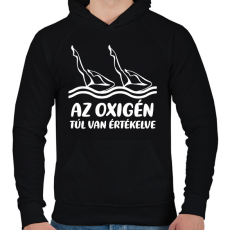 PRINTFASHION Oxigén - Férfi kapucnis pulóver - Fekete