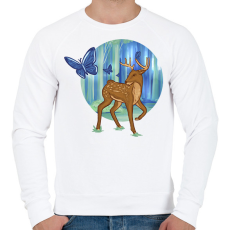 PRINTFASHION Őzike - Férfi pulóver - Fehér