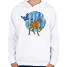 PRINTFASHION Őzike - Gyerek kapucnis pulóver - Fehér