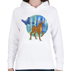 PRINTFASHION Őzike - Női kapucnis pulóver - Fehér