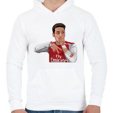 PRINTFASHION Özil - Férfi kapucnis pulóver - Fehér