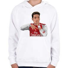 PRINTFASHION Özil - Gyerek kapucnis pulóver - Fehér