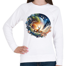 PRINTFASHION Őzmama a gidájával - Női pulóver - Fehér női pulóver, kardigán