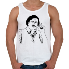 PRINTFASHION Pablo Escobar - Férfi atléta - Fehér atléta, trikó