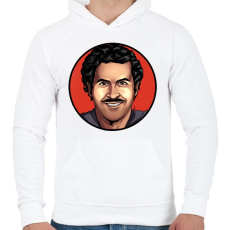 PRINTFASHION Pablo Escobar - Férfi kapucnis pulóver - Fehér