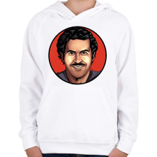PRINTFASHION Pablo Escobar - Gyerek kapucnis pulóver - Fehér gyerek pulóver, kardigán