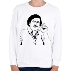 PRINTFASHION Pablo Escobar - Gyerek pulóver - Fehér