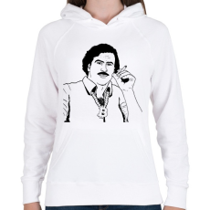 PRINTFASHION Pablo Escobar - Női kapucnis pulóver - Fehér