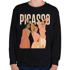 PRINTFASHION Pablo Picasso - Avignoni kisasszonyok - Gyerek pulóver - Fekete