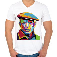 PRINTFASHION Pablo Picasso - Önarckép - Férfi V-nyakú póló - Fehér