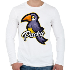 PRINTFASHION Packy - Férfi hosszú ujjú póló - Fehér férfi póló