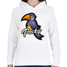 PRINTFASHION Packy - Női kapucnis pulóver - Fehér