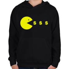PRINTFASHION Pacman - Gyerek kapucnis pulóver - Fekete gyerek pulóver, kardigán