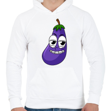 PRINTFASHION Padlizsán  - Férfi kapucnis pulóver - Fehér férfi pulóver, kardigán