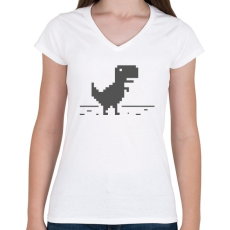 PRINTFASHION page not found dino - Női V-nyakú póló - Fehér