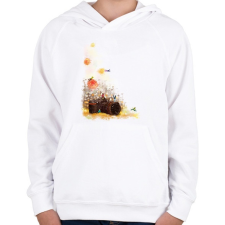 PRINTFASHION Painted Digital Camera - Gyerek kapucnis pulóver - Fehér gyerek pulóver, kardigán