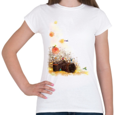 PRINTFASHION Painted Digital Camera - Női póló - Fehér női póló