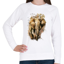 PRINTFASHION Painted Elephant - Női pulóver - Fehér női pulóver, kardigán