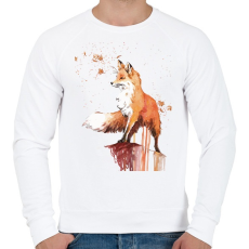 PRINTFASHION Painted Fox - Férfi pulóver - Fehér